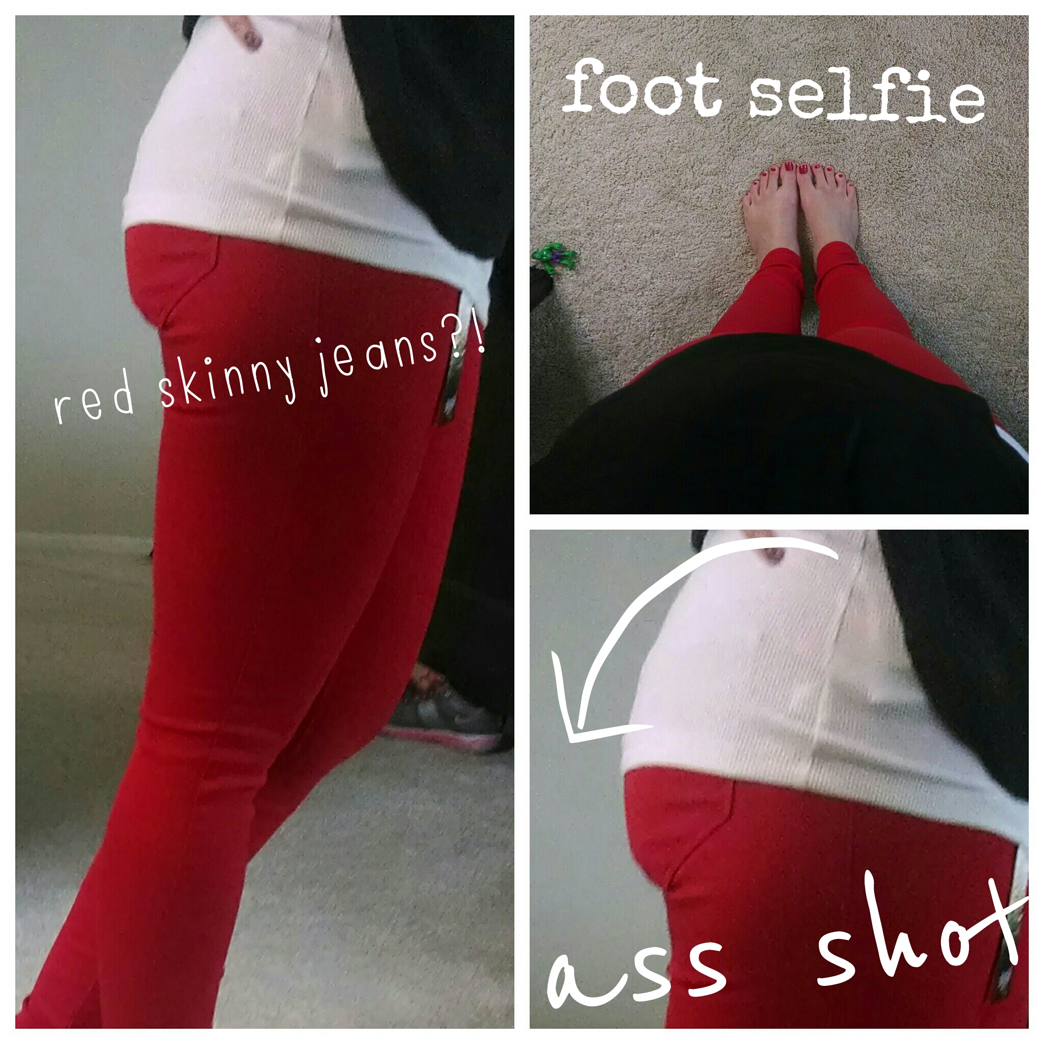 Sweet As Me Skinny Jeans- Red